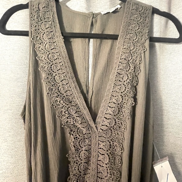 Crocheted Olive Romper - Picture 2 of 4